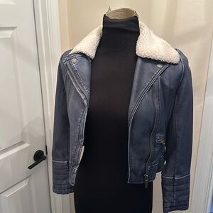 Bernardo faux leather and shearling moto jacket 
Like new size 7/8